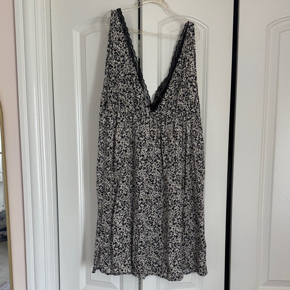 Zara Black and White Floral Casual Kids Dress